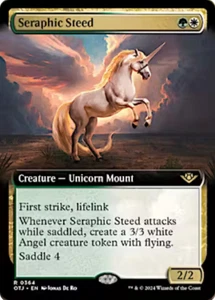 Seraphic Steed Extended Art Outlaws of Thunder Junction MTG Rare - Picture 1 of 2