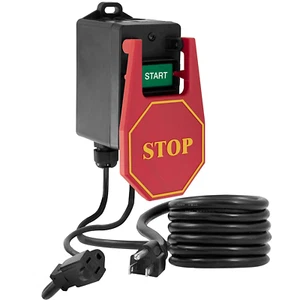 "110V On/Off Switch with Large Stop Sign Paddle - Ideal for Small Machinery" - Picture 1 of 7