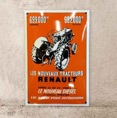 Plaque émaillée  RENAULT TRACTEUR perkins déco garage  enamel sign - Photo 1/4