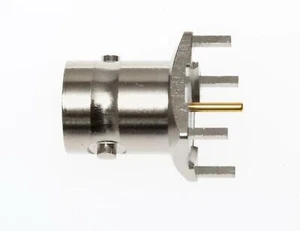 BNC Stecker RF Koaxial Gerade PCB Befestigung Buchse Buchse 50 Ohm 13-22-5 - Bild 1 von 3