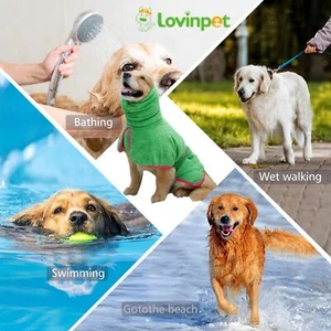 LovinPet Dog Bathrobe Towel Microfibre Absorbent Drying Robe Prevent Pet Hair - Picture 1 of 13