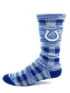 Indianapolis Colts Gray & Blue RMC Quilt Deuce Crew Socks - Picture 1 of 1