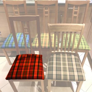 NLA Westfalia Fabric Dining Chair Seat Cover in Orange plaid C9720O - Picture 1 of 2