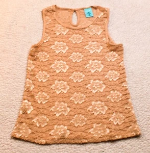 H.I.P. Happening In The Present Floral Tank Top Women's SMALL Tan Tank Top - Picture 1 of 5