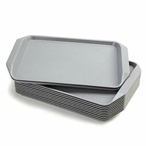 Eslite Plastic Fast Food Serving Tray,16.95in x 11.82-Inch Multicolor, Set of 12 - Picture 1 of 13