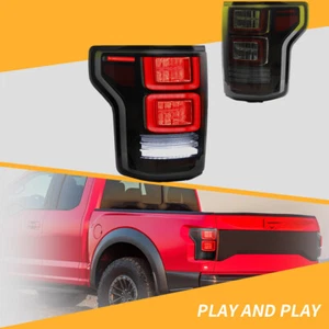 LED Tail Lights For Ford F150 Pickup 2015-2020 Clear Rear Lamp Assembly Red Turn - Picture 1 of 12
