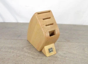 Wusthof 4 Slot Mobile Knife Scissor Storage Block Beechwood #7250-7 - Picture 1 of 6