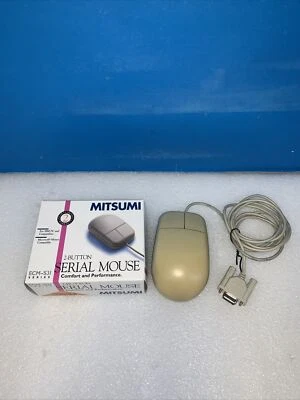 Vintage - Mitsumi 2 Button Serial Mouse ECM-S31 For IBM Apple PC Computer 1996 - Image 1 of 3
