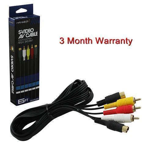 New Gold Plated SAV RCA Video Audio Composite Cable for Sega Saturn S-Video AV - Image 1 of 1