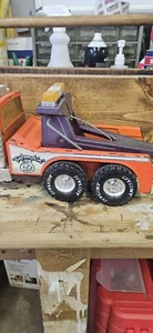 VINTAGE NYLINT BIG PUMPKIN TOW TRUCK WRECKER ORANGE STEEL - Picture 1 of 16