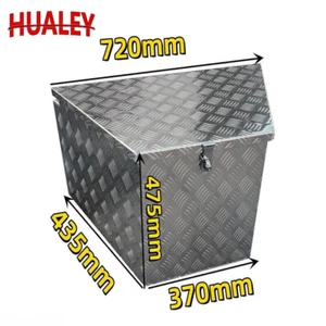 720x435x475mm Full Aluminium Tapered-Draw Bar Ute Tool Box with Keyed Lockable - Picture 1 of 4