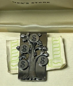 Nuevo de Lote Antiguo Swank Dinero Billete de Dólar Clip Dinero Árbol en Filenes Caja para Hombres - Imagen 1 de 8
