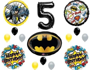 Batman 5th Birthday Balloons Decoration Supplies Party fifth Justice League - Picture 1 of 1