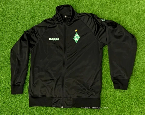 Werder Bremen FOOTBALL SOCCER JACKET COAT PULLOVER KAPPA MEN BLACK GREEN XL Cover