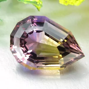 14.04Cts Gorgeous Bolivian Natural Bi-Color Ametrine Fancy Pear Cut Gemstone - Picture 1 of 6