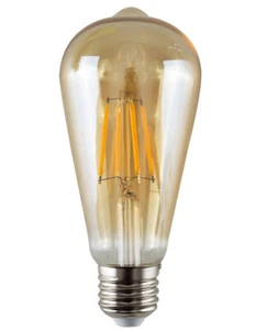 4W Amber 2700K LED Vintage Filament Pear Light Bulb E27 NEW FREE NEXT DAY P&P(M) - Picture 1 of 7