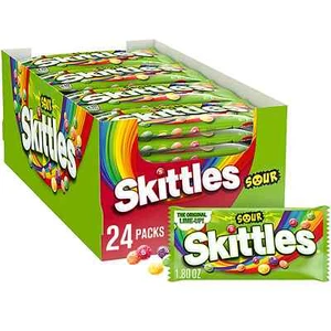 Skittles Sour Fruity Chewy Candy, Full Size, 1.8 oz., 24 pk. - Picture 1 of 7