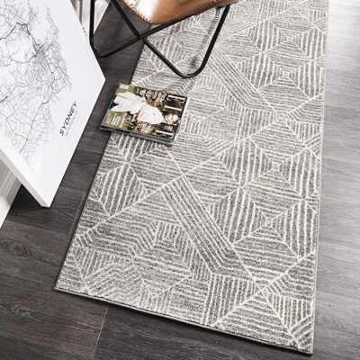 HARBOR SILVER GREY IVORY BOHO TRIBAL MOROCCAN MODERN RUG RUNNER - 3 Sizes **NEW* - image 1 of 4