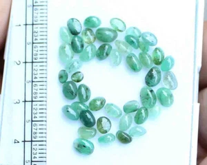 9.10 CT NATURAL ZAMBIAN EMERALD OVAL CABOCHON GEMSTONE LOT - Picture 1 of 3