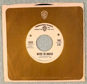 1971 Faces - Maybe I'm Amazed - Warner Bros 7483 PROMO Rod Stewart Rock 7" NM- - Picture 1 of 3