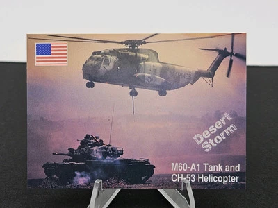 Desert Storm Promo Card M60-A1 Tank/CH-53 Helicopter DSI Gulf War 1991 - Image 1 of 2