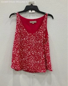 Loft Women Pink/White Sleeveless Pullover Blouse Small Petite - Picture 1 of 3