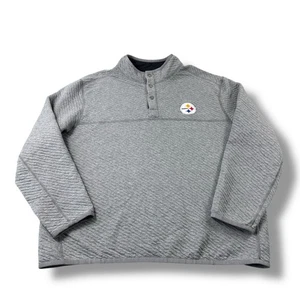 Maglione reversibile Tommy Bahama NFL Pittsburgh Steelers grigio/nero trapuntato per durare - Foto 1 di 7
