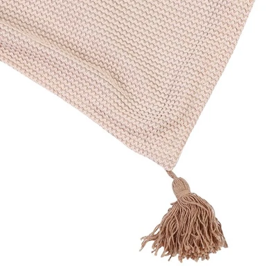 Winter Heated Blanket Shawl Fringe Knitted 9-Zone Washable Apricot - Image 1 of 4