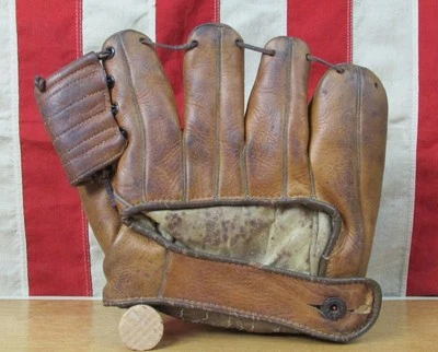 Guante de béisbol de cuero TruSport vintage de los años 40 HOF Stan Musial modelo G15 diestro Foto 1 de 4