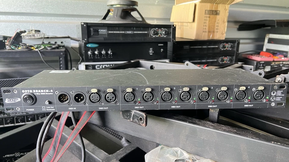 Elation Opto-Branch 4 DMX Splitter To Distribute Boost Signals, 2-Ins, 4-Outs - Image 1 of 4