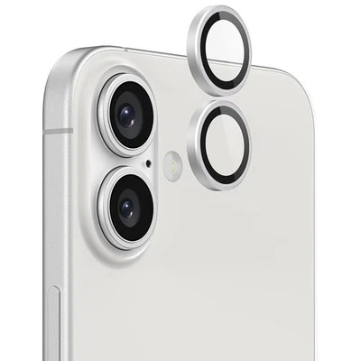 Протектор объектива камеры закаленное стекло + металлическое кольцо для iPhone 16 15 14 13 12 11 - Изображение 1 из 4