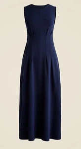 Abito nuovo con etichette J.Crew Nadia a Ponte, blu navy linea A midi taglia XL minimalista - Foto 1 di 7