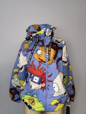 Nickelodeon X Members Only Sz S Rugrats ALLOVER Windbreaker Jacket Purple NWT - Image 1 of 4