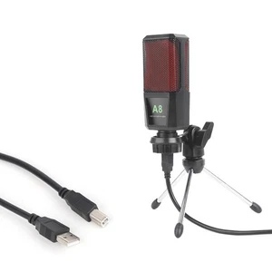 A8 USB Condenser Microphone Sound Podcast Studio Microphones with PC Stent4603 - Afbeelding 1 van 9