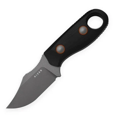 Kizer Beaver 2 Fixed Blade Knife Black G10 Handle D2 Clip Point Plain 1078A3