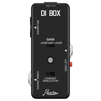 ROWIN DI BOX LEF-331 Micro-DI mit Cab Sim und Gain Gitarren Effekt Pedal True By5841