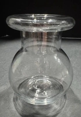 Florero retro moderno vintage años 60 ITALIA soplado a mano de vidrio transparente mediados de siglo   Foto 1 de 4