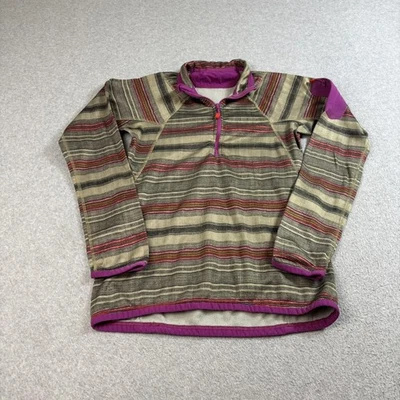Burton [ak] Turbine Half Zip Women Small Purple Stripe Fleece Pullover Baselayer - Image 1 of 4