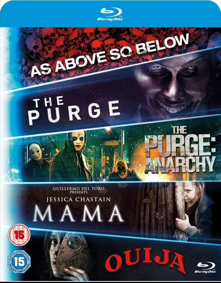 5-Movie Pack: Mama/The Purge/Purge: Anarchy/OUIJA/As Above So Below (Blu-Ray) - Image 1 of 1
