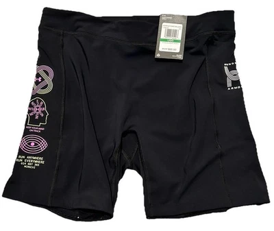 NWT UNDER ARMOUR $65 Women's LG Fitted "Run Anywhere" Spandex Shorts, Drawstring - Image 1 of 4