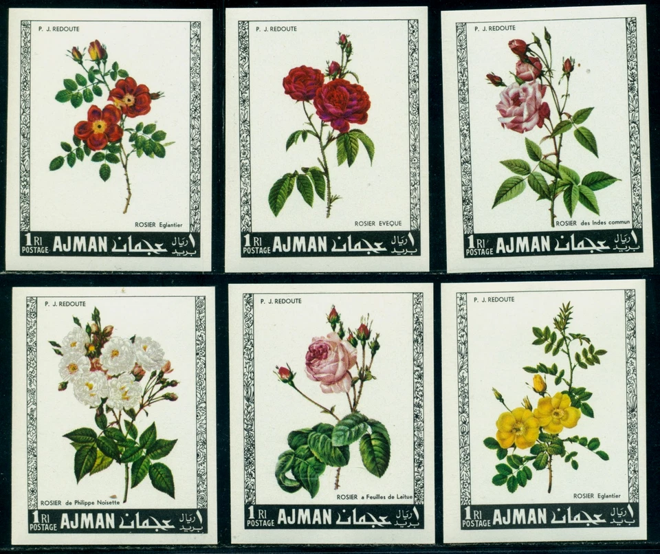 1969 Roses,Flowers,Flora,Rosa,Ajman,Imperforated,MNH - Image 1 of 1