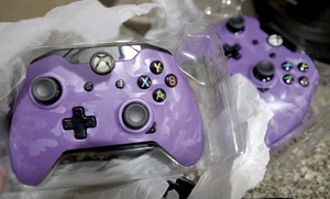 2 ! XBOX ONE Windows Stealth Series Wired Controllers SPECTER VIOLET Camo NEW* - Picture 1 of 13