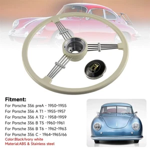 Retro Classic Car Modifiziertes Lenkrad für Porsche 356 356A/B/C Schwarz - Bild 1 von 17