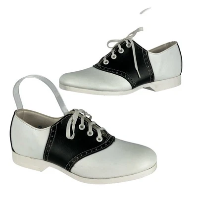 Zapatos Oxford de Colección Negro Blanco para Montura Hombres 7.5 Mujeres 8.5 o 9 Disfraz Años 50 Foto 1 de 4