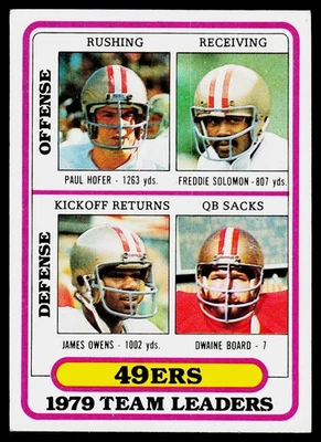 Paul Hofer / Freddie Solomon /Owens/Board, 1980 Topps, #526, San Francisco, - Image 1 of 2