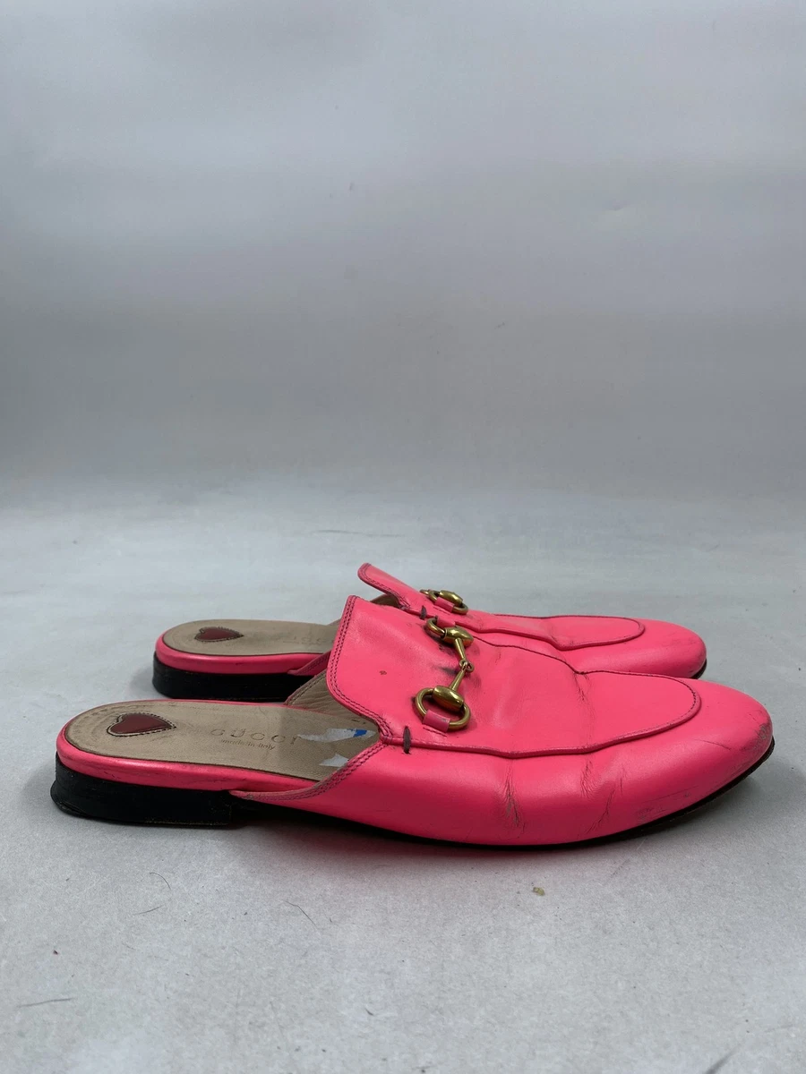 GUCCI ポインテッドシューズ　淡いピンク　35.5 Gucci Pink Lace and Leather Princetown Mule Flats Size 4.5/35 | eBay