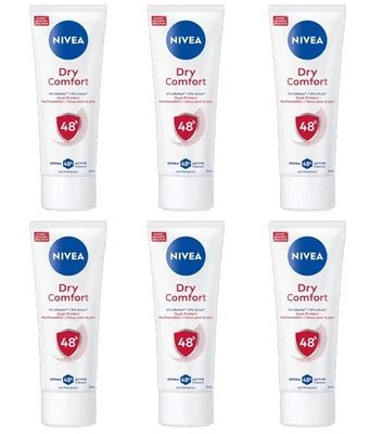 6pz Nivea Dry Comfort deodorante crema prot. deo anti-traspirante 48h 75ml