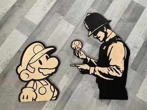 TRUST iCON etched Wood Mario And The Police Man “STOP & SEARCH” SALE - Picture 1 of 6