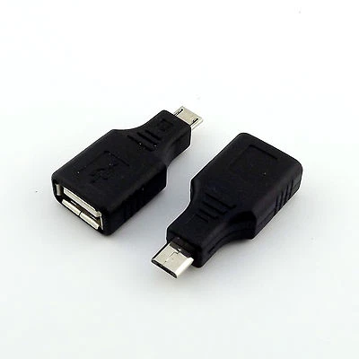 Portable USB 2.0 A Female to Micro USB B 5 Pin Male Plug OTG Adapter Converter - Image 1 of 4
