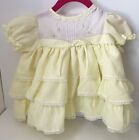 Vintage Toddler Baby  Dress Size 12 Months Yellow Short Sleeve (B2)